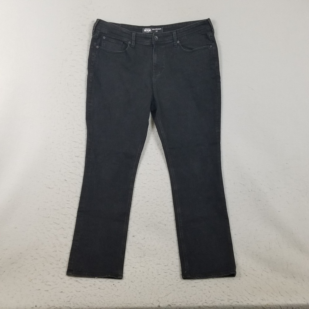 Seven7 Jeans Mens 38x32 Black Slim Straight Fit Premium Denim Co. Pants